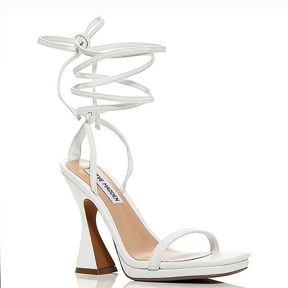 New w/Box Steve Madden Lafayette Faux Leather Lace-Up Leg Heeled Sandal Size 7.5 - Picture 2 of 9